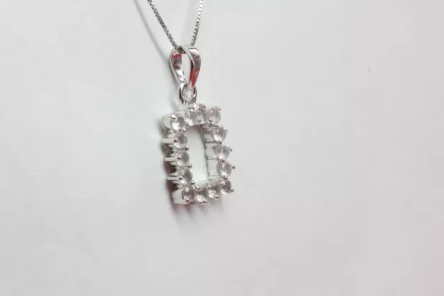 Noble 1,5 Carat Quartz Rose Pendentif 925 Argent Collier Roee Pierre Précieuse 2