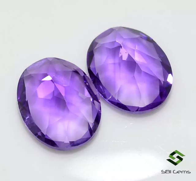 10x8 mm Certified Natural Amethyst Oval Cut Pair 4.58 Cts Top Purple Gemstones 3