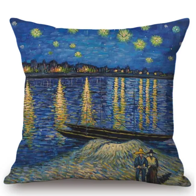 Kissenbezug Gemälde Vincent van Gogh Sternennacht über der Rhone 3