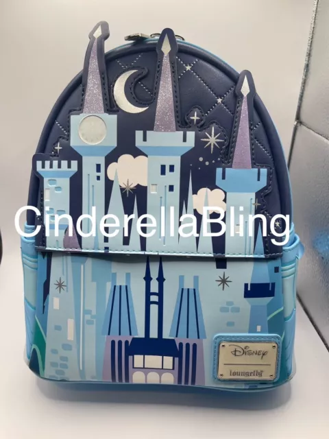 NEW Loungefly Disney Cinderella Castle Mini Backpack Glow in the Dark Bag