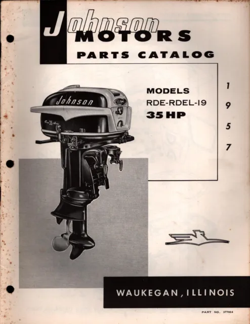 Vintage 1957  Johnson  35 HP  Parts Catalog Outboard Motor Boat