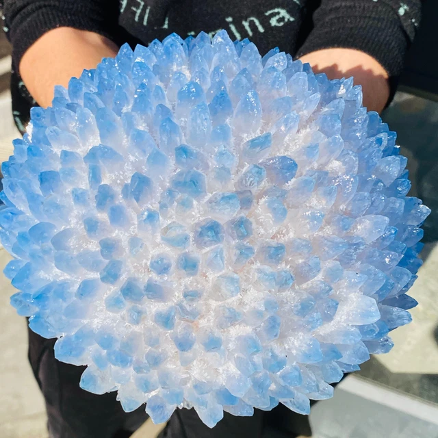 12.36LB New Find Blue Phantom Quartz Crystal Cluster Mineral Specimen Healing.