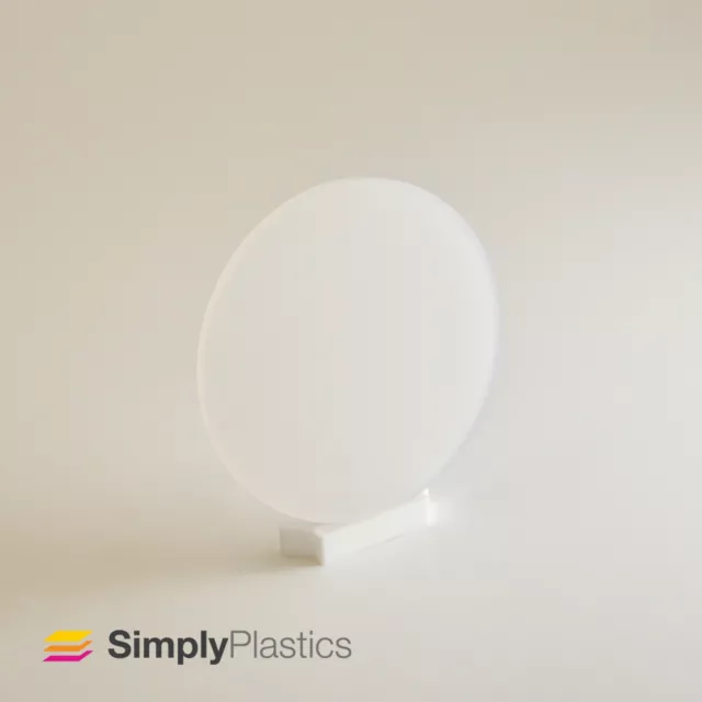 3mm & 5mm Perspex® Laser Cut Polar White Frosted Acrylic Plastic Circle Disc