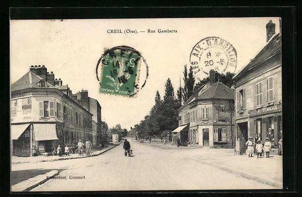 CPA Creil, Rue Gambetta