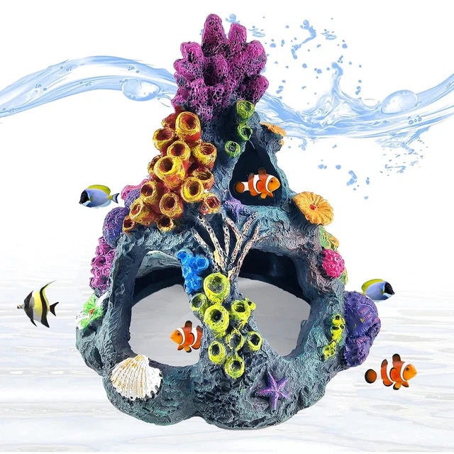 Aquarium Coral Decorations Fish Tank Decor, Betta Resin Artificial La...
