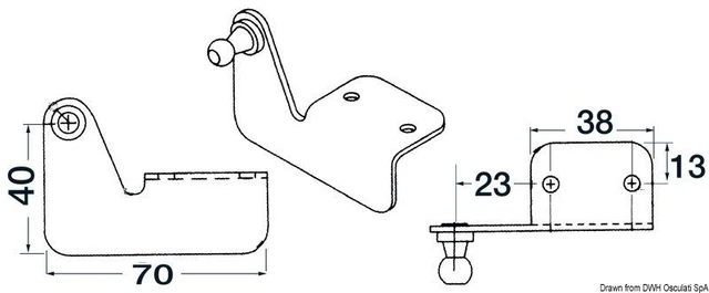 Piastr.squadra Cantilever Broche SX Marque Osculati 38.013.16