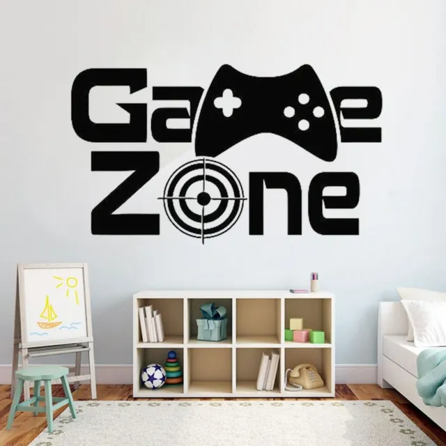 Gamer Wall Decal Game Zone Wall Decor Video Vinyl Wall Stickers for Kids Rooms