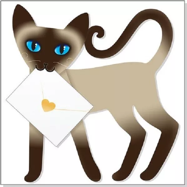 Dandy The Siamese Cat 3D Special Delivery Animal Greeting Card Blank Own Message