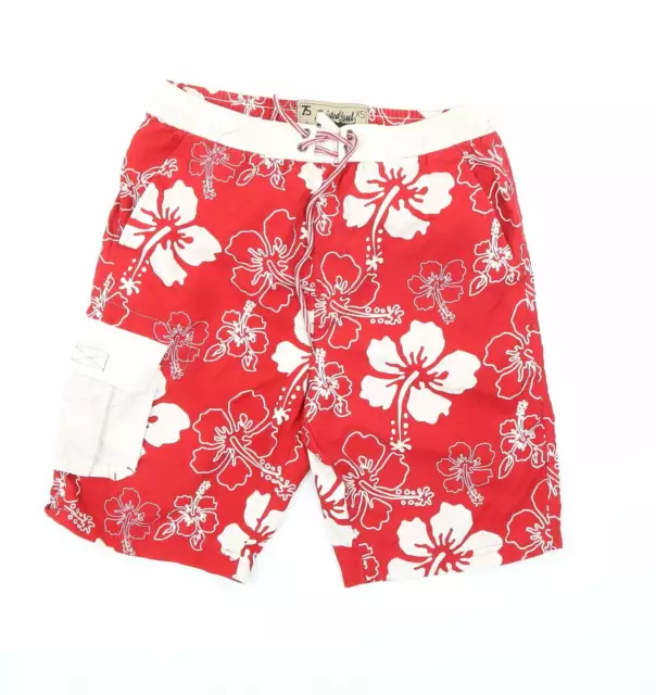 Twisted Sould rote Polyestershorts für Herren mit Blumenmuster Größe XS L7 in normal - Schwimmen