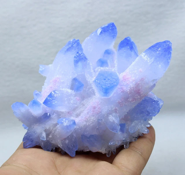 390g New Find Blue Phantom QUARTZ Crystal Cluster Specimen