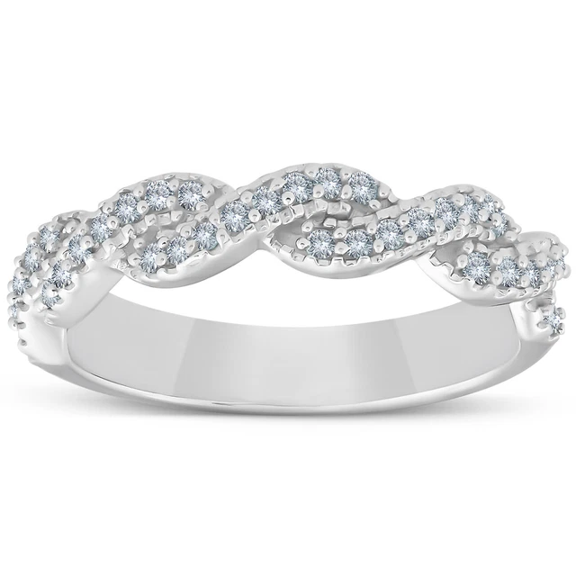 Bague De Fiançailles/éternité Diamant Simulé 4 Carats - Plaqué Or Blanc 14K, Taille 7, Neuf Avec étiquettes