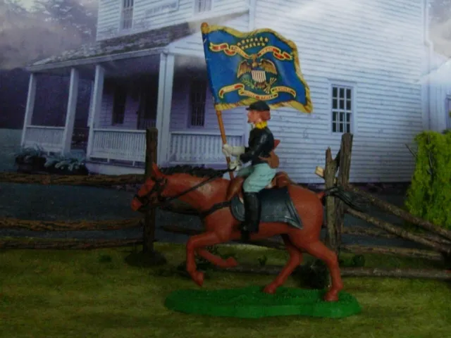 ACW Civil war Britains Swoppets vintage rare Union Flag Cavalryman fits Conte
