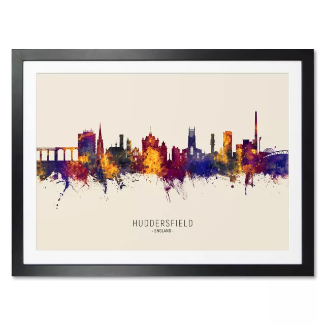 Huddersfield Skyline, Poster, Canvas or Framed Print, watercolour painting 15771