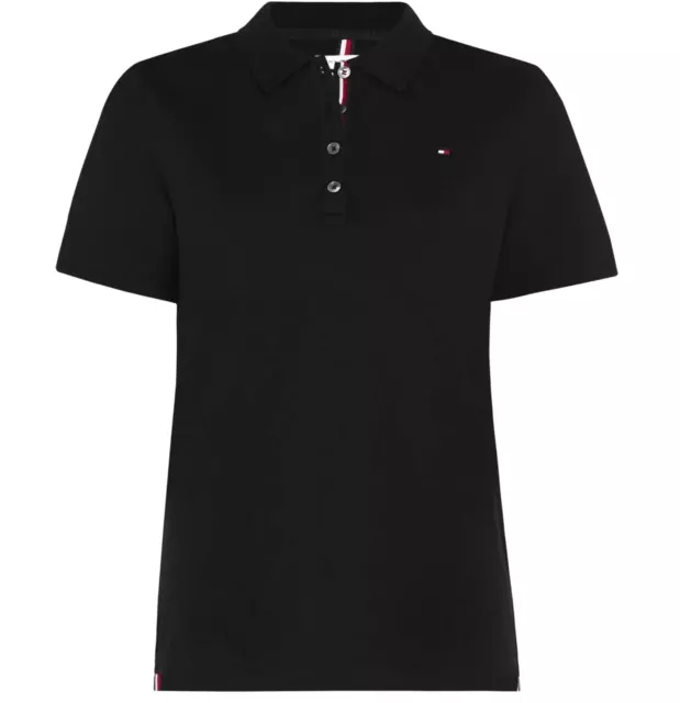 Tommy Hilfiger Damen Polo Gr.S * NEU Polo-Shirt Poloshirt Golf Schwarz T-Shirt
