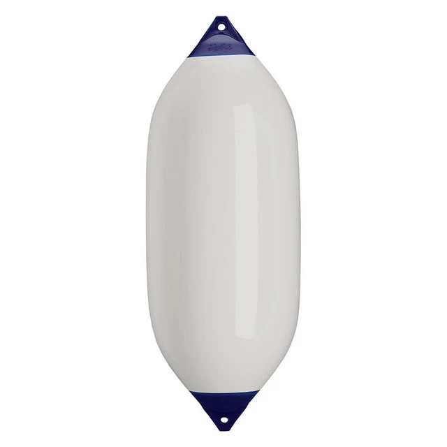 F-13 Series 29" D x 76.5" L White Twin Eye Cylindrical Inflatable Fender