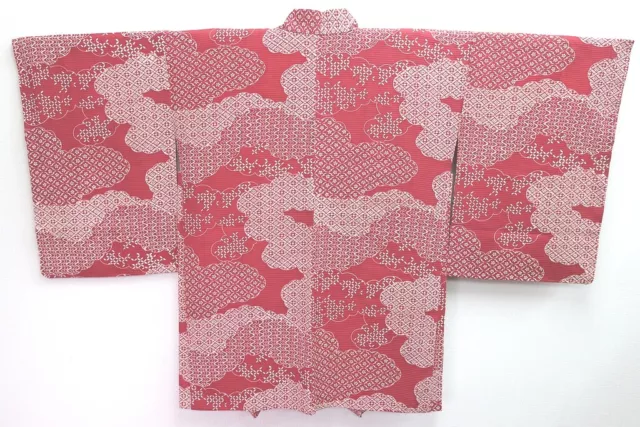8302C2 Silk Vintage Japanese Kimono Haori Jacket Cloud
