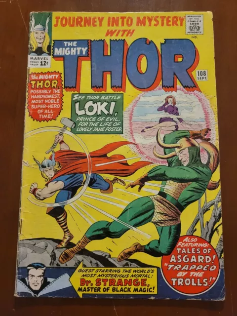 Journey into Mystery 108, Marvel Comics 1964, Early Dr. Strange & Loki App.