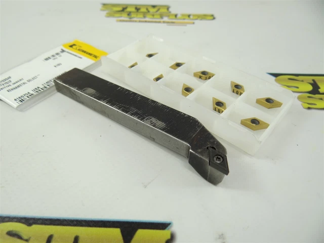 Sandvik Indexable Tool Holder 5/16" X 5/8" Shank + 10 New Carbide Inserts