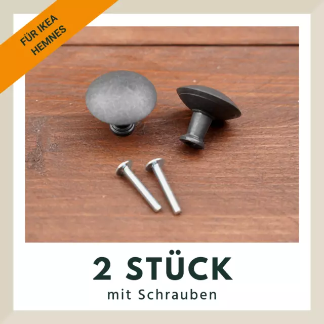 IKEA HEDRA 2x Möbelknopf mit Schrauben | Original Ersatzteil für IKEA HEMNES