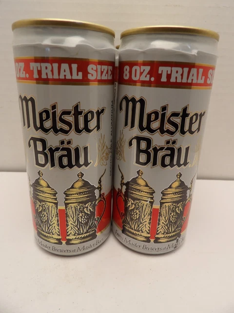 4PACK MEISTER BRAU 8oz TRAIL SIZE ALUMINUM PULL TAB BEER CAN MILLER -- WISCONSIN