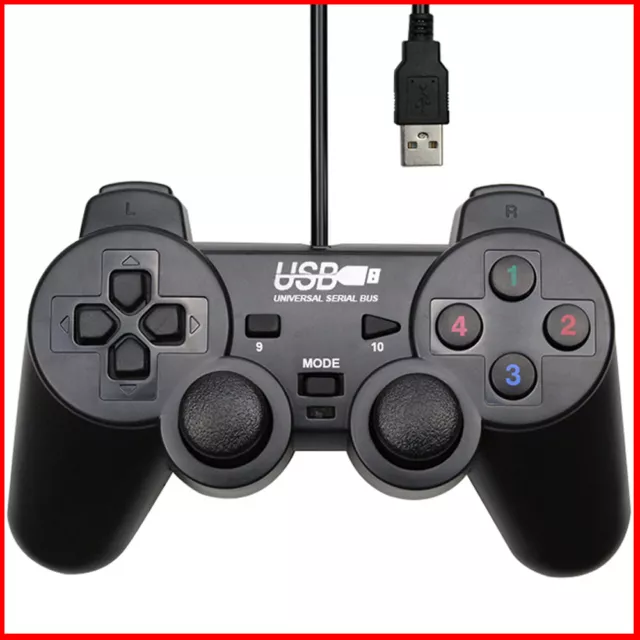 Gamepad Joystick Controller Black Wired USB Windows 10 PC Gaming