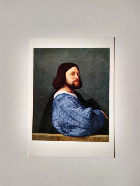Alte Kunstkarte nach einem Bild von Tiziano Vecellio Titian Portrait of a Man