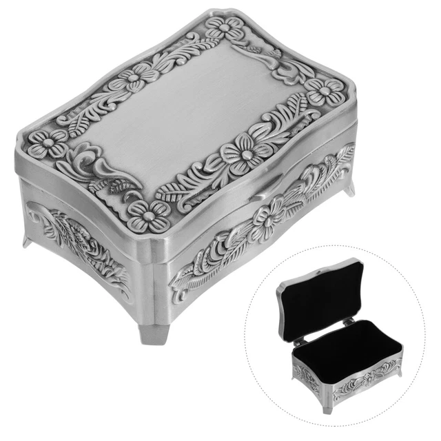 Metal Jewelry Box Zinc Alloy Treasure Chest Organizer Vintage Ornaments