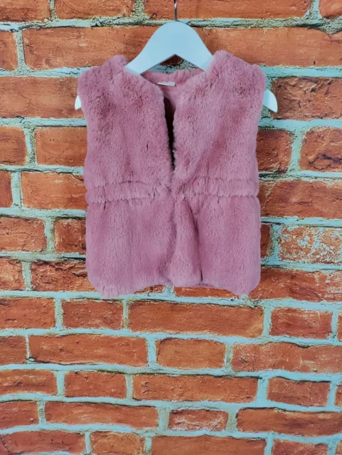 Giacca Gilet Morbida Pelliccia Sintetica Bambina Età 12-18 Mesi Next Noce Moscata 86Cm 2