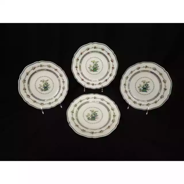 Set of 4 Royal Doulton FLOWER URN Floral D4371 9.5" Luncheon Plates, England