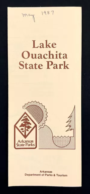 1986 Lake Ouachita State Park Arkansas Vintage Travel Brochure Map Tourist Guide