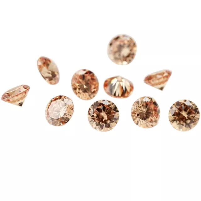 0.25Ct Sparkling Round Shape 100% Certified Natural Brown Loose Diamond Lot