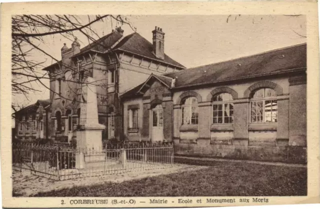 CPA Corbreuse-Mairie-Ecole et Monument aux Morts (180676)