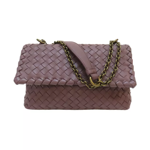 BOTTEGA VENETA  Intrecciato Olimpia Chian Shoulder Bag Lambskin Purple