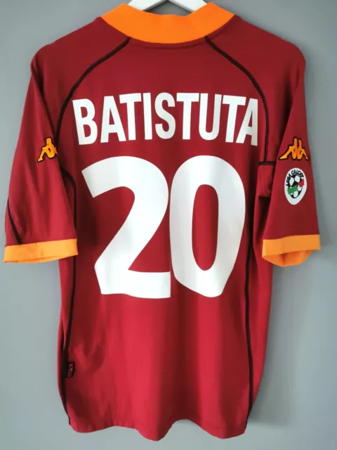 Maillot authentique As Roma 2001/2002 Batistuta shirt maglia jersey Calcio Kappa