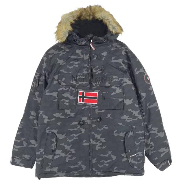 Geographical Norway Bench Parka Veste Noir Camouflage Hiver Grand De Taille L