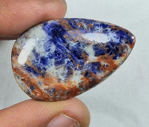 42 Cts. Natural Nice Blue Sodalite Pear Cabochon Loose Gemstone HB36-57 Q726