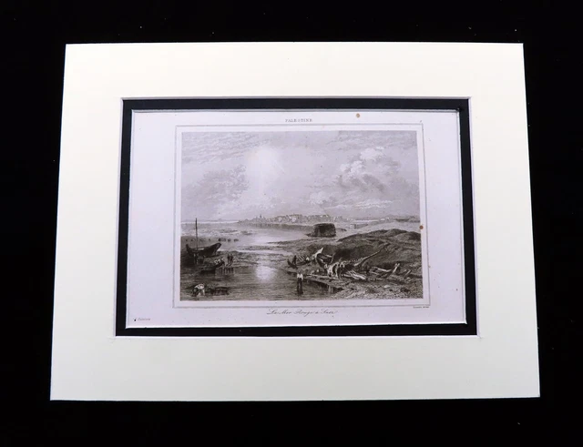 The Red Sea Israel Palestine Holy Land Landscape Antique Engraving Print 1830