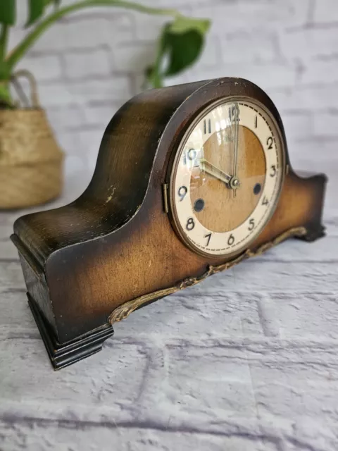 Vintage German Kienzle Striking Mantel Clock - For Parts Or Repair 2