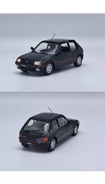 1/43 ODEON Peugeot 205 GTI 1.9 Noir Voiture Collection Miniature Neuf Ref 138