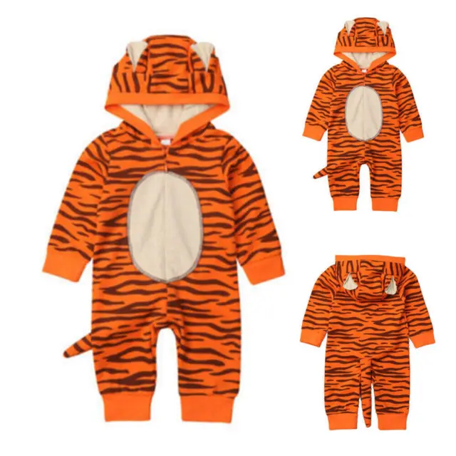 Toddler Baby Hooded Romper Jumpsuit Cartoon Tiger Boy Girl Costume Cosplay Child
