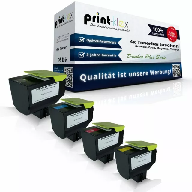 4x Kompatible Tonerkartuschen für Lexmark 70C2H Color Set - Drucker Plus Serie