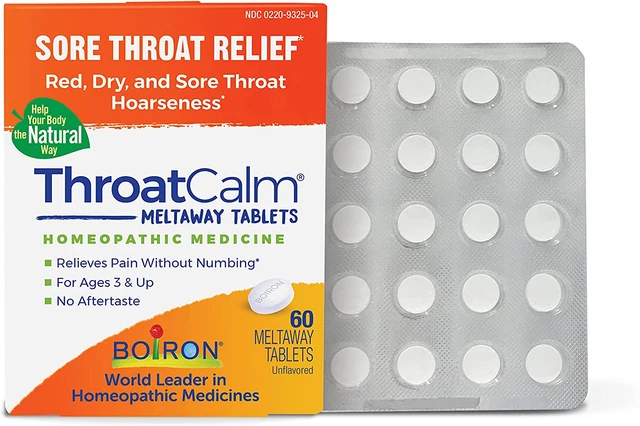 Boiron Throatcalm Tablets for Pain Relief from Red, Dry, Scratchy, Sore Throats