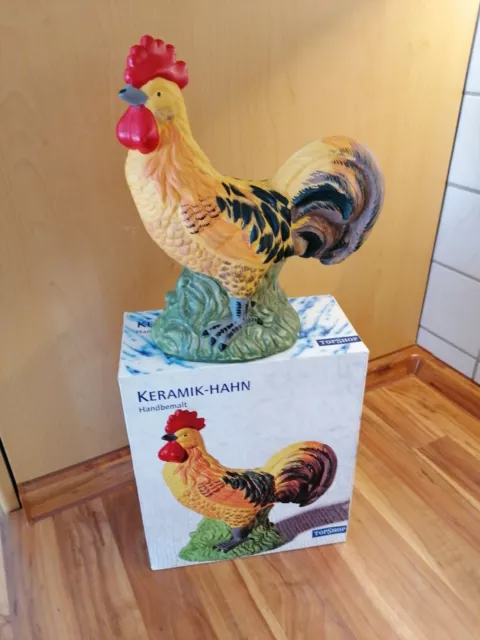 Keramikfigur Hahn 22 cm Groß  Ostern Dekoration. Top Zustand.
