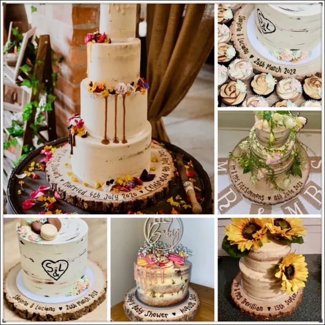 Personalised wooden cake stand top