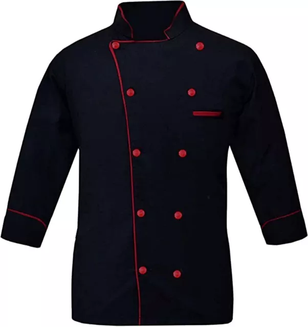 Abrigo de chef para hombre, chaqueta de manga larga con doble botonadura,...