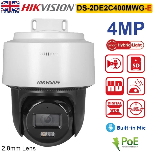 Hikvision DS-2DE2C400MWG/W 4MP ColorVu Smart Hybrid Light PTZ WiFi Camera With Auto-Tracking, 2-Way Audio, Hik-Connect