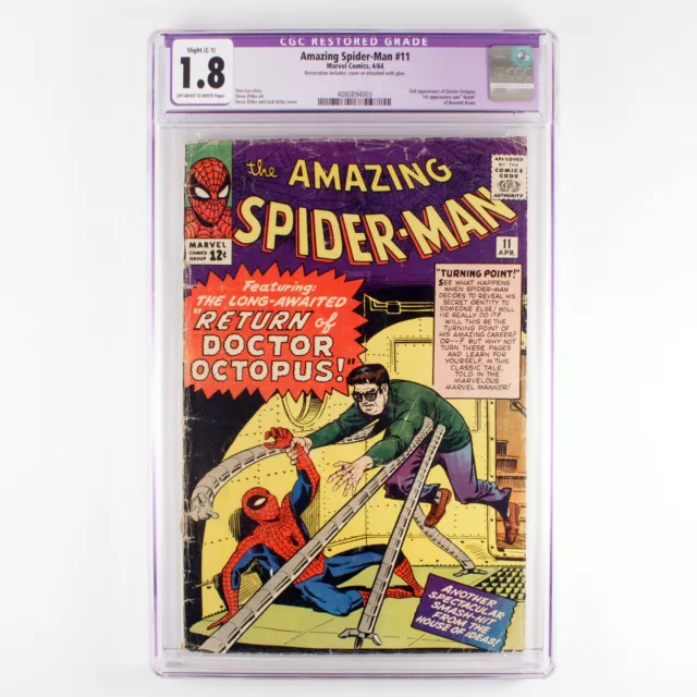 The Amazing Spider-Man - #11 - CGC 1.8 - Restored C-1 - OW-W - Dr. Octopus