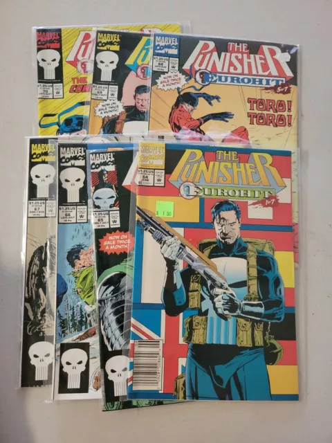 The Punisher: Eurohit #64-#70 1992 Marvel Comics VF+/NM-  Complete set 1-7