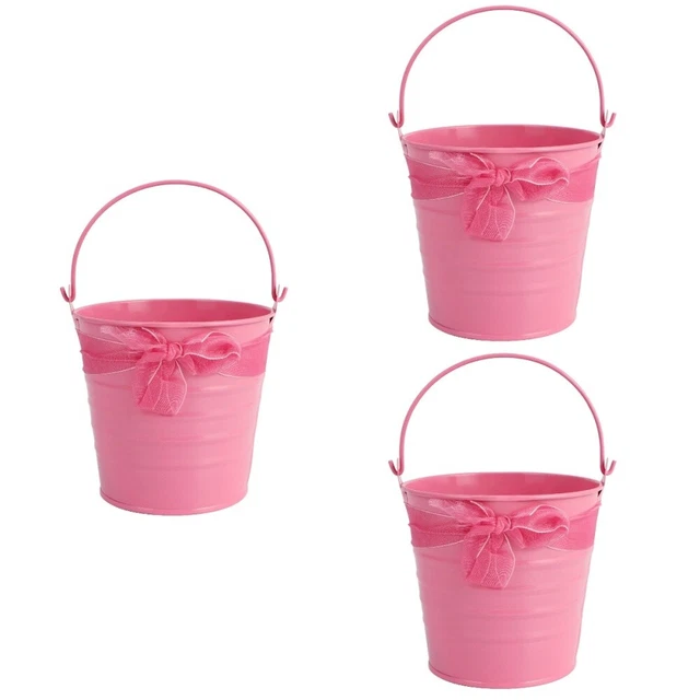 3x Hängende Pflanzer Hängen Blumentopf Band Eisen Eimer