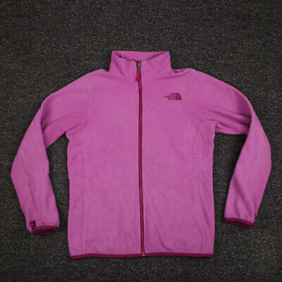 The North Face Jacket Girls Large Pink Fleece Full Zip Mock Neck Long Sleeve
